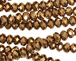 Metallic Antique Bronze Crystal Faceted Rondelle 6mm