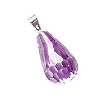 Lilac Faceted Teardrop w/ hook 12x20mm