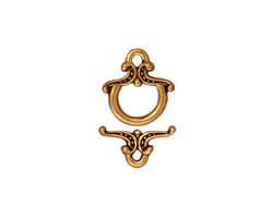 TierraCast Antique Gold (plated) Keepsake Toggle Clasp 12xmm, 13mm Bar