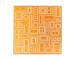 Lillypilly Orange Deco Rectangle Anodized Aluminum Sheet 3"x3", 24 gauge