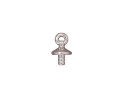TierraCast Rhodium (plated) Basic Cap w/ Loop Glue In 12x7mm