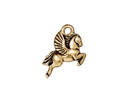 TierraCast Antique Gold (plated) Pegasus Charm 15x20mm