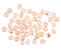 Czech Fire Polished Glass Rosaline AB Round 3mm