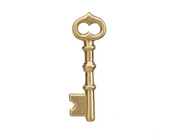 Brass Skeleton Key 42x13mm