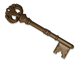 Vintaj Natural Brass Royal Key Pendant 17x64mm