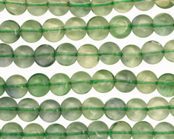 Green Fluorite (A) Puff Coin 6mm