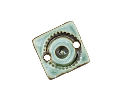 Earthenwood Studio Ceramic Seafoam Wheelie Square Link 17mm