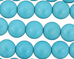 Turquoise Blue Magnesite Puff Coin 12mm