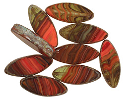 Czech Glass Vintage Christmas Horse Eye 18x8mm