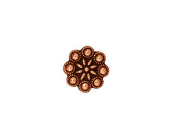 TierraCast Antique Copper (plated) Czech Rosette Button 11mm