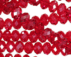 Garnet Crystal Faceted Rondelle 8mm