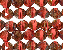 Czech Glass Pink Silk Quartz Picasso Chandelier Cut 8mm