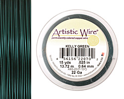 Artistic Wire Kelly Green 22 gauge, 15 yards