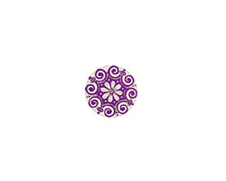 Lillypilly Purple Scrolling Daisy Anodized Aluminum Disc 11mm, 24 gauge