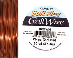 Soft Flex Brown Craft Wire 26 gauge, 30 yards