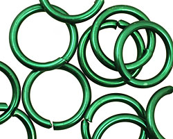 Green Anodized Aluminum Jump Ring 18mm, 12 gauge (13.1mm inside diameter)