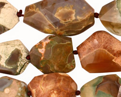 Thunder Egg Agate Faceted Flat Slab 14-22x11-15mm