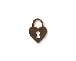 Vintaj Natural Brass Teensie Heart Charm 11x15mm
