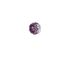Amethyst/Crystal Ombre Pave Round 8mm (1.5mm hole)