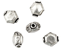 Silver (plated) Hexagon 12x11mm