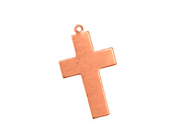 Copper Cross Blank Pendant 15x26mm