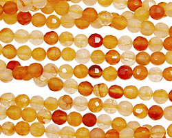 Carnelian (natural) Faceted Round 4mm