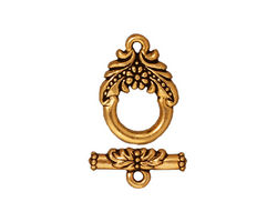 TierraCast Antique Gold (plated) Garland Toggle Clasp 17x12mm, 17mm Bar