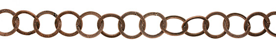 Handmade Antique Copper (plated) Medium Corrugated Ring Chain