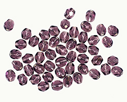 Czech Fire Polished Glass Silver Lined Tanzanite Round 4mm