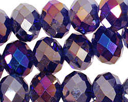 Cobalt AB Crystal Faceted Rondelle 14mm