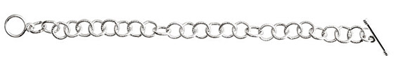 Nunn Design Sterling Silver (plated) Loop Chain Charm Bracelet 8 1/2"