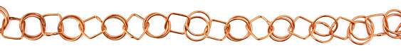 Handmade Copper Small Diamond & Double Ring Chain