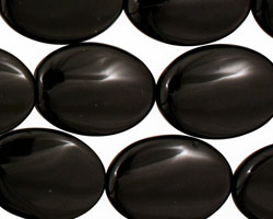 Black Onyx Flat Oval 20x15mm