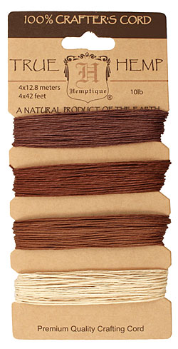 Shades of Bronze Hemp Twine 10 lb, 42 ft x 4 colors