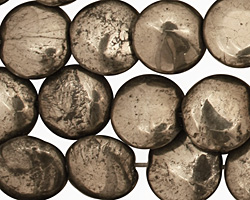 Golden Pyrite (silver tone) Irregular Puff Coin 12mm