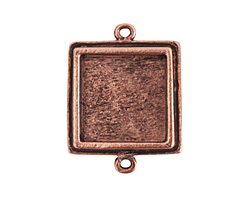 Nunn Design Antique Copper (plated) Traditional Square Bezel Pendant Link 28x21mm