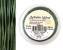 Artistic Wire Green 18 gauge, 10 yards