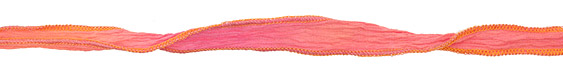 Mango Blend w/ Orange Edges Hand Dyed 100% Silk Ribbon 1/2"