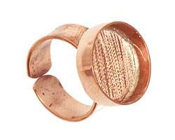 Copper Adjustable Ring Circle Bezel 17mm