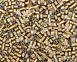 TOHO Crystal (with Gold Lining) Triangle 11/0 Seed Bead