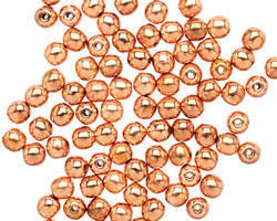 Czech Glass Copper Penny Round 4mm