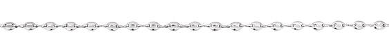 Silver (plated) Ridged Flat Oval & Peanut Chain