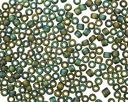 TOHO Transparent Rainbow Frosted Olivine Round 8/0 Seed Bead