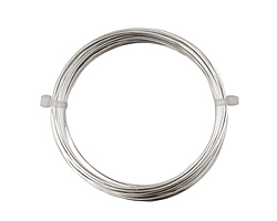 German Style Wire Silver (plated) Round 20 gauge, 6 meters