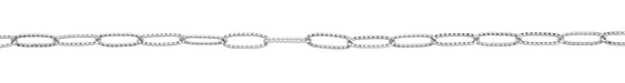Antique Silver (plated) Textured Long Oval Cable Chain