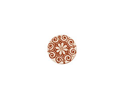 Lillypilly Bronze Scrolling Daisy Anodized Aluminum Disc 11mm, 24 gauge