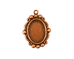 Stampt Antique Copper (plated) Looking Glass Oval Setting 10x14mm