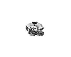 Rustic Charms Sterling Silver Thick Flower Slide 12x10mm