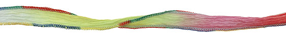 Navajo Primary Blend w/ Multi Colored Edges Hand Dyed 100% Silk Ribbon 1/2"
