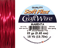 Soft Flex Magenta Craft Wire 22 gauge, 15 yards